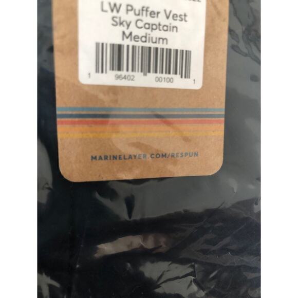 Marine Layer Reversible Puffer Vest Light Weight Packable Sky Captain NWT M - Picture 9 of 11